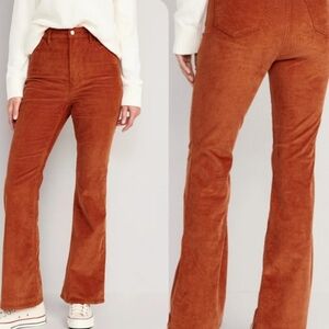 OLD NAVY Size 20 Rust Boho High-Rise Tummy Control Wide-Leg Corduroy Jeans NWT